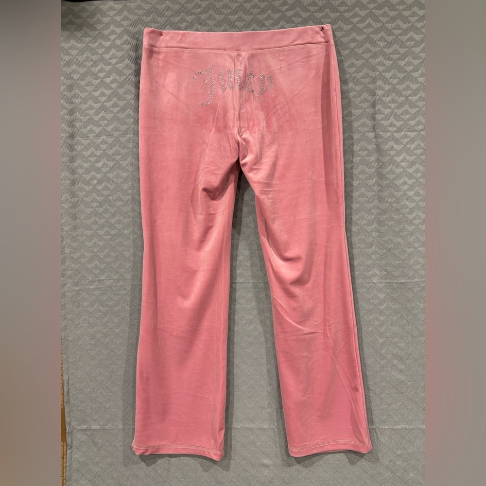 Y2K Juicy Couture heritage Rose pink Joggers Bling Velour Track Pants Loungewear